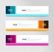 Templates of vector horizontal web banner. For background or header website, SEO, social media cover, ads, label, flyer, invitation card. Place for a photo. Minimalist design. Standard size with text