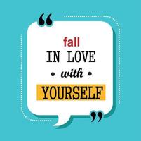 fall in love with yourself motivational quote vector