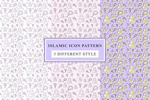 Islamic pattern Thin Line Icons on White Background ramadan design vector