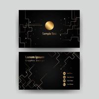 Creative black dark business card Template modern and Clean design vector