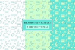 Islamic pattern Thin Line Icons on White Background ramadan design vector