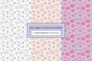 Islamic pattern Thin Line Icons on White Background ramadan design vector