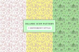 Islamic pattern Thin Line Icons on White Background ramadan design vector