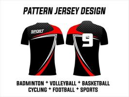 illustration of jersey printing design for football, volleyball, basketball, cycling, badminton and gaming sports teams vector