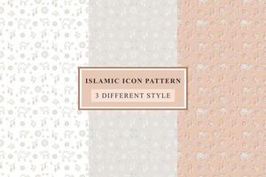Islamic pattern Thin Line Icons on White Background ramadan design vector