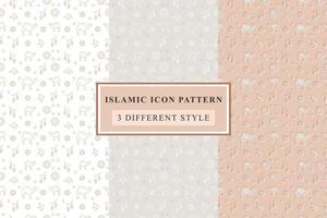 Islamic pattern Thin Line Icons on White Background ramadan design vector