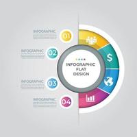 Business data visualization. Process chart. Abstract elements of graph, diagram with steps, options, parts or processes. Vector business template for presentation. Creative concept for infographic.