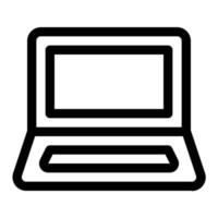 icono de computadora línea en blanco y negro vector