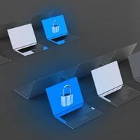 laptop computer with padlock as Internet security online business concept photo