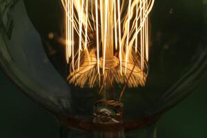 close up of vintage light bulb as creative concept photo