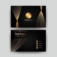 Creative black dark business card Template modern and Clean design vector