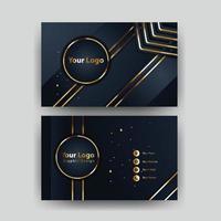 Creative black dark business card Template modern and Clean design vector