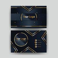 Creative black dark business card Template modern and Clean design vector