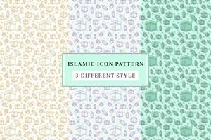 Islamic pattern Thin Line Icons on White Background ramadan design vector