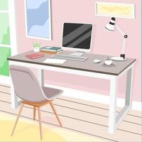 creative workplace modern open space empty nobody office interior contemporary co-working center flat horizontal vector