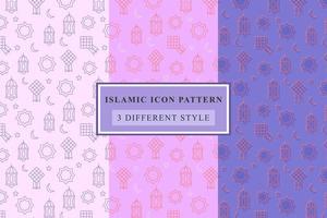 Islamic pattern Thin Line Icons on White Background ramadan design vector