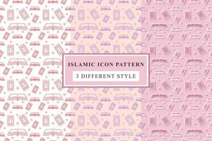 Islamic pattern Thin Line Icons on White Background ramadan design vector