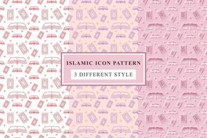 Islamic pattern Thin Line Icons on White Background ramadan design vector