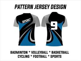 ilustración del diseño de impresión de camisetas para equipos deportivos de fútbol, voleibol, baloncesto, ciclismo, bádminton y juegos vector