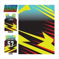 estampado de jersey y diseño sublime para deportes de carreras. ilustración de diseño abstracto colorido para equipo deportivo vector