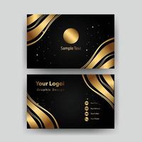 Creative black dark business card Template modern and Clean design vector