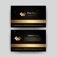 Creative black dark business card Template modern and Clean design vector