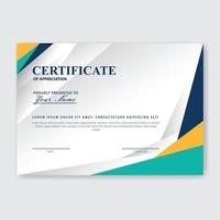 plantilla de premio de certificado de apreciación creativa vector