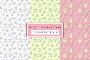 Islamic pattern Thin Line Icons on White Background ramadan design vector