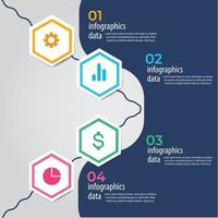 visualización de datos comerciales. diagrama del proceso. elementos abstractos de gráfico, diagrama con pasos, opciones, partes o procesos. plantilla de negocio vectorial para presentación. concepto creativo para infografía. vector