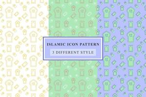 Islamic pattern Thin Line Icons on White Background ramadan design vector