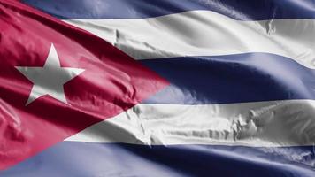 drapeau cuba agitant sur la boucle du vent. bannière cubaine se balançant sur la brise. fond de remplissage complet. Boucle de 10 secondes. video