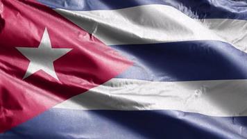 Cuba textile flag slow waving on the wind loop. Cuban banner smoothly swaying on the breeze. Fabric textile tissue. Full filling background. 20 seconds loop. video