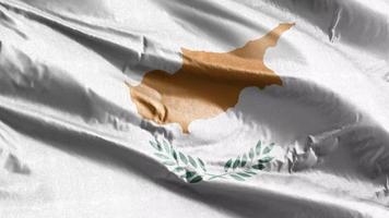 Cyprus textile flag waving on the wind loop. Cypriot banner swaying on the breeze. Fabric textile tissue. Full filling background. 10 seconds loop. video