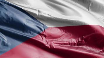 Czech Republic flag waving on the wind loop. Czech Republic banner swaying on the breeze. Full filling background. 10 seconds loop. video