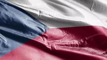 Czech Republic textile flag waving on the wind loop. Czech Republic banner swaying on the breeze. Fabric textile tissue. Full filling background. 10 seconds loop. video