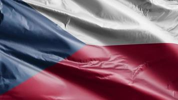 Czech Republic flag slow waving on the wind loop. Czech Republic banner smoothly swaying on the breeze. Full filling background. 20 seconds loop. video