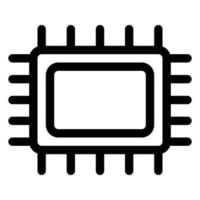 Computer icon black and white line vector