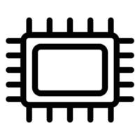 Computer icon black and white line vector