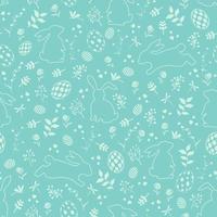 Easter seamless pattern on green background,cute rabbits happy on spring garden vector