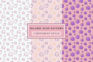 Islamic pattern Thin Line Icons on White Background ramadan design vector