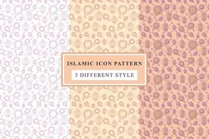 Islamic pattern Thin Line Icons on White Background ramadan design vector