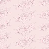 seamless rose pattern  on pink background vector