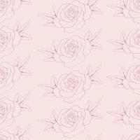 seamless rose pattern  on pink background vector