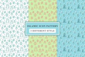 Islamic pattern Thin Line Icons on White Background ramadan design vector