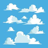 conjunto de nubes planas de dibujos animados vector