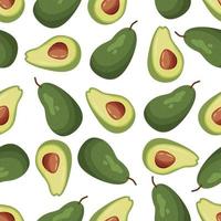 Vector seamless pattern with ripe avocados