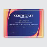 plantilla de premio de certificado de apreciación creativa vector