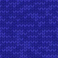 Knitting pattern. Knitted realistic seamless background of dark blue color. Knit texture for wallpapers and backgrounds. Vector illustration.