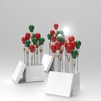 pencil light bulb 3d as think outside of the box and merry's christmas as concept photo