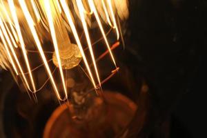 close up of vintage light bulb as creative concept photo